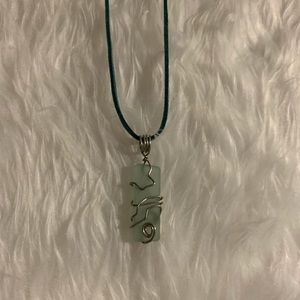 Jack & Elaine’s Teal Sea Glass Adjustable Necklace